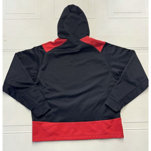 Under Armour Hoodie Sweatshirt Mens Size L Black Red Performance Athletic Loose - Picture 4 of 4